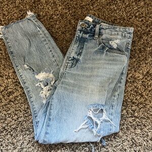 Stylish Distressed Blue Jeans